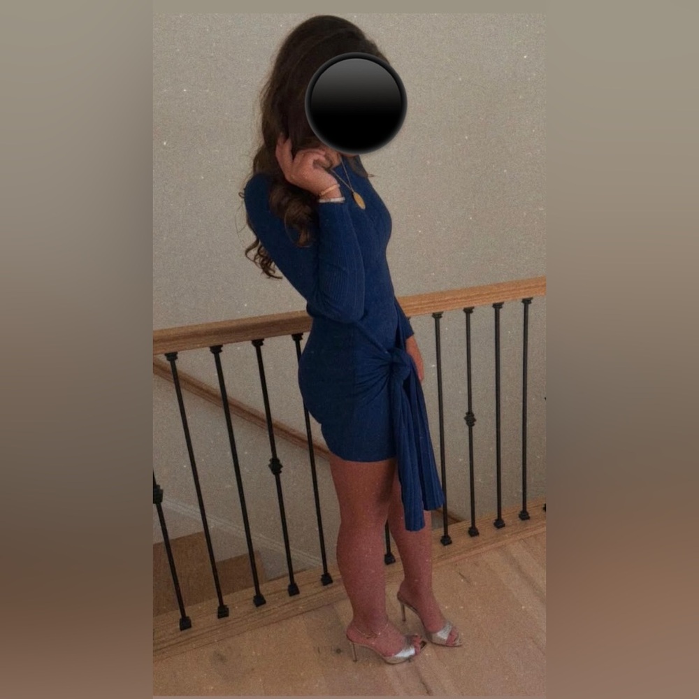 Cider Navy Long Sleeve Dress - Picture 2 of 2